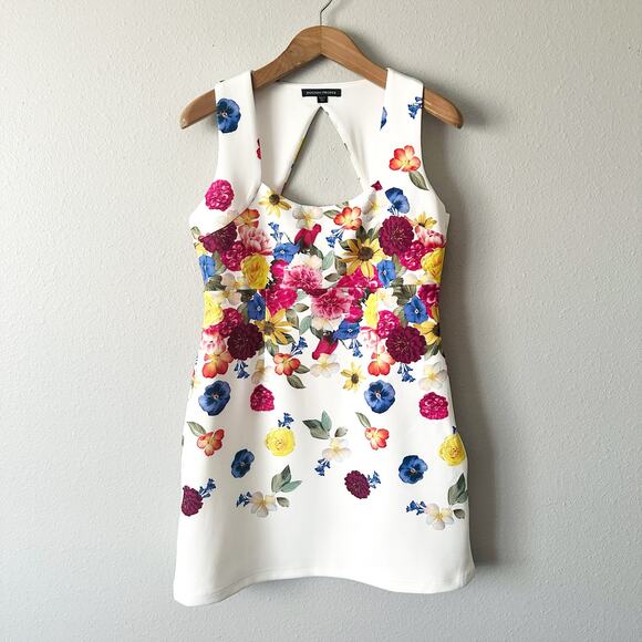 Boston Proper Garden Of Eve Print Square-Neck Scuba Sheath Dress Women’s Size 14 - Picture 2 of 16